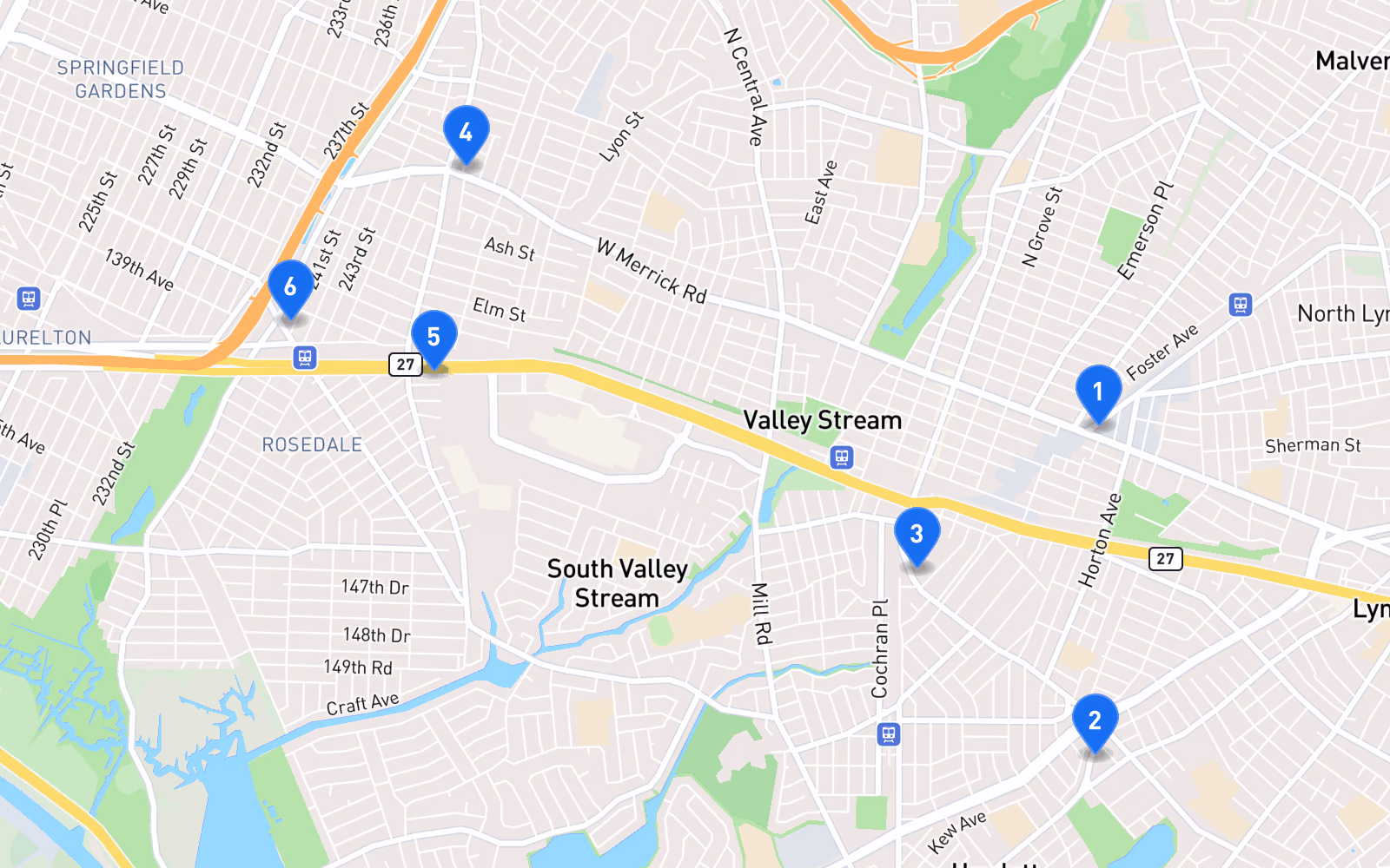 Map of best tire shops in Valley Stream, NY