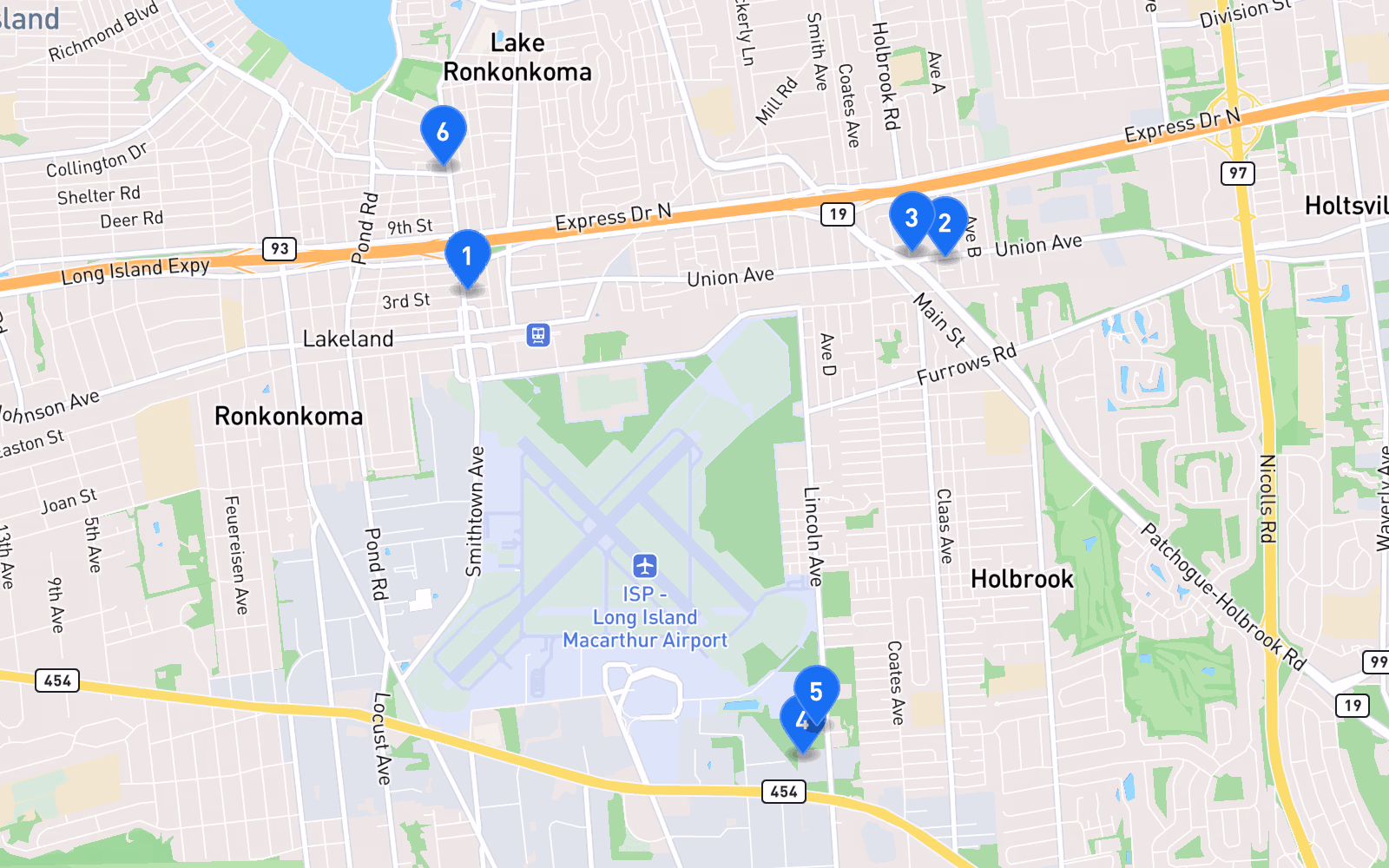 Map of best tire shops in Holbrook, NY