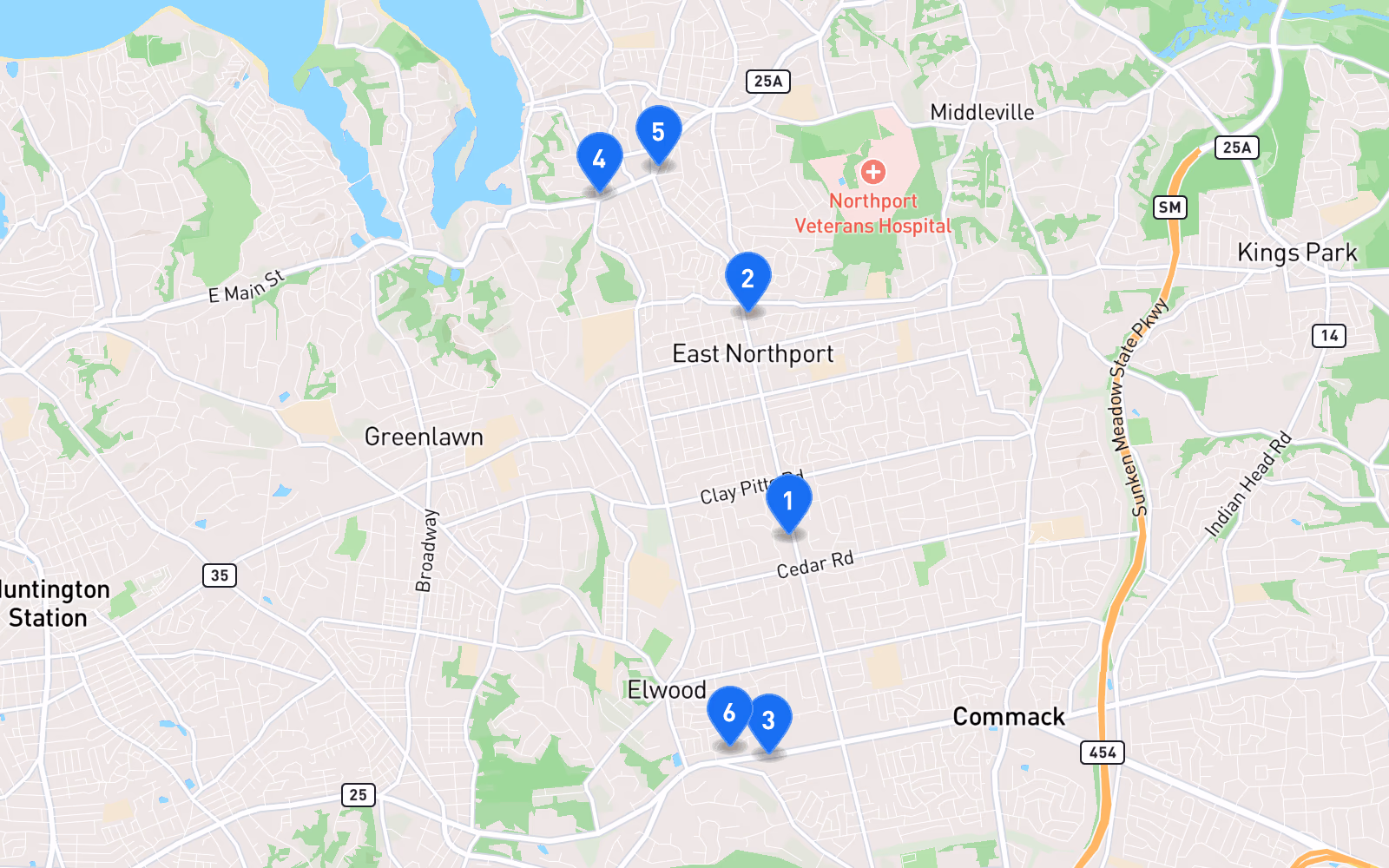 Map of best tire shops in Northport, NY