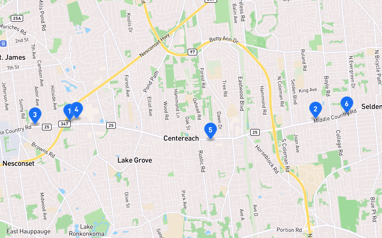 Map of best tire shops in Stony Brook, NY